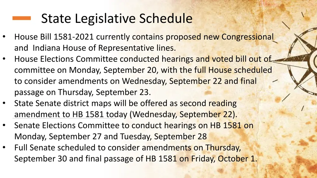 state legislative schedule