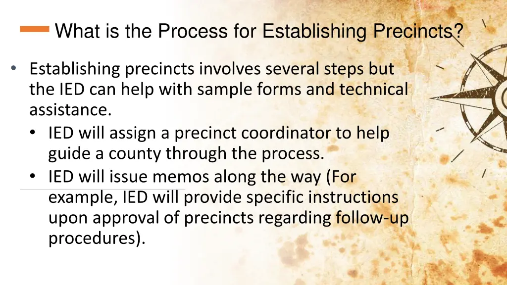 what is the process for establishing precincts 2