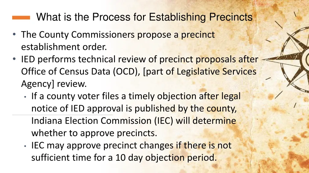 what is the process for establishing precincts