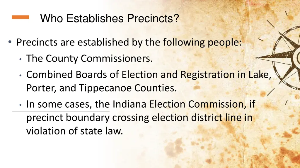 who establishes precincts