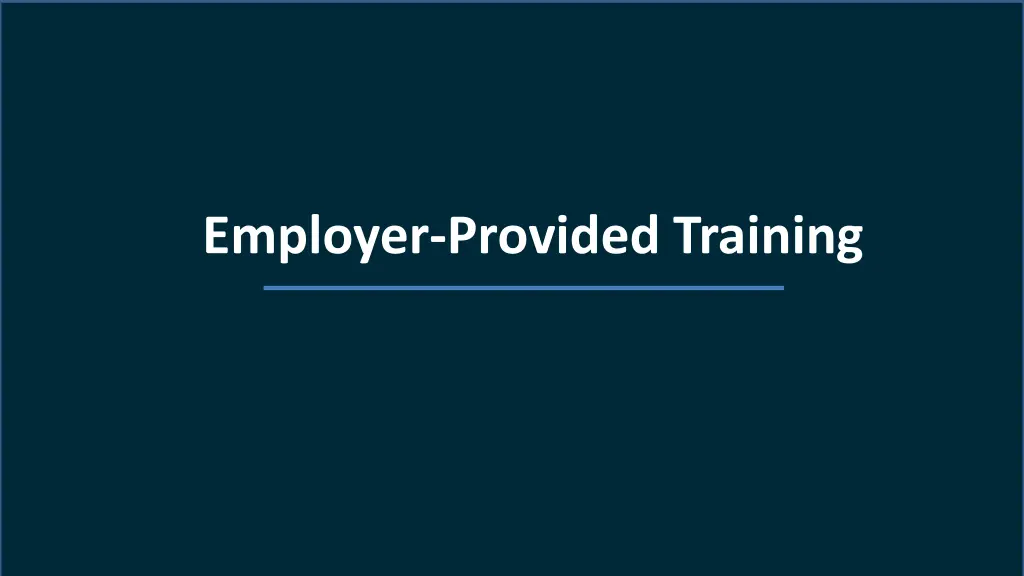 employer provided training