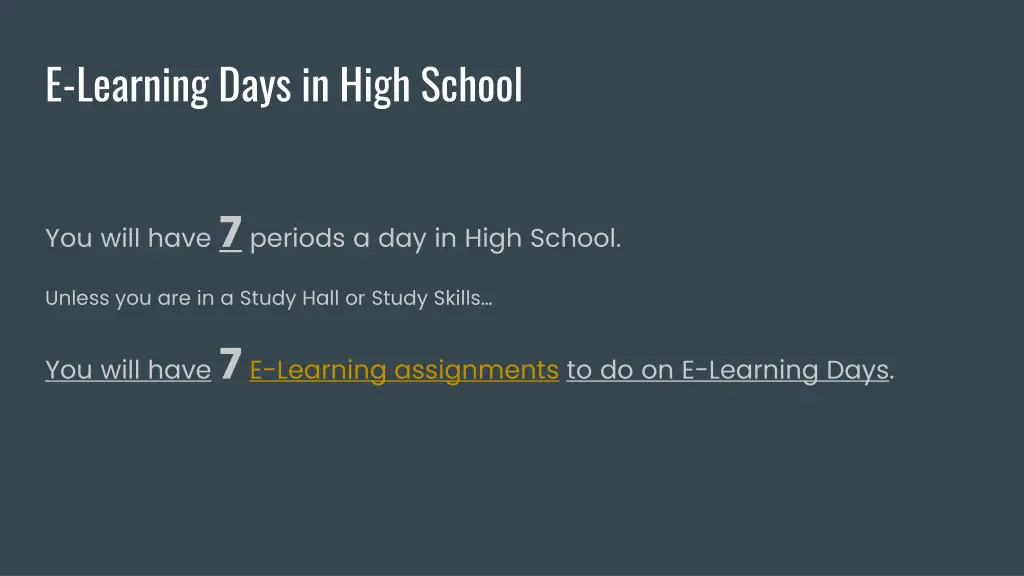 e learning days in high school