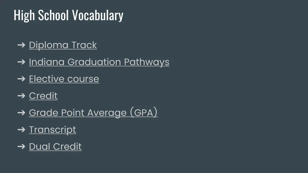 high school vocabulary