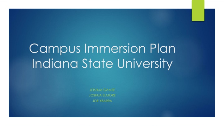 campus immersion plan indiana state university