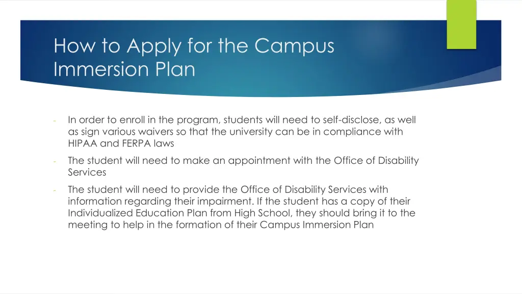 how to apply for the campus immersion plan