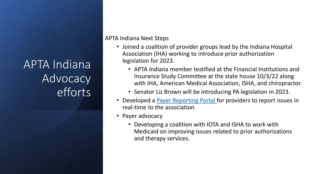 apta indiana next steps joined a coalition