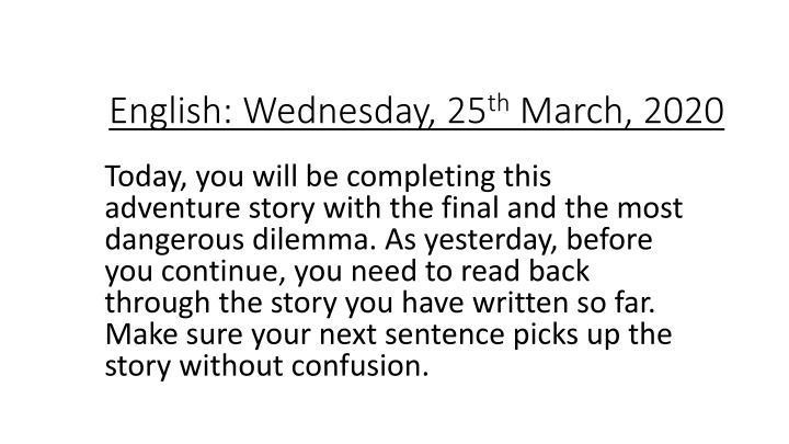 english wednesday 25 th march 2020