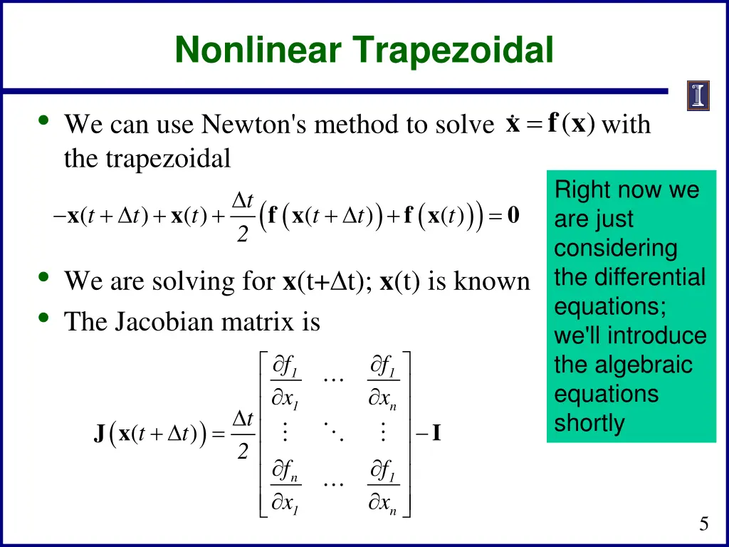 nonlinear trapezoidal