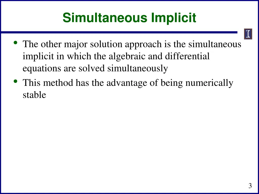 simultaneous implicit