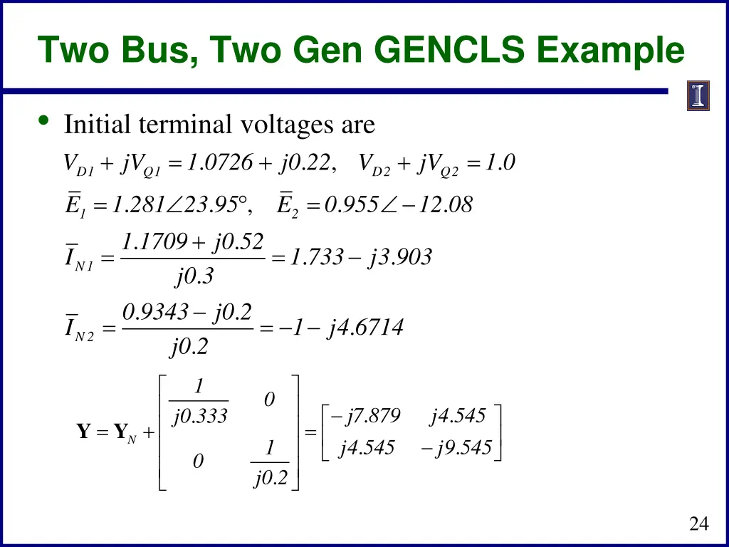 two bus two gen gencls example 1