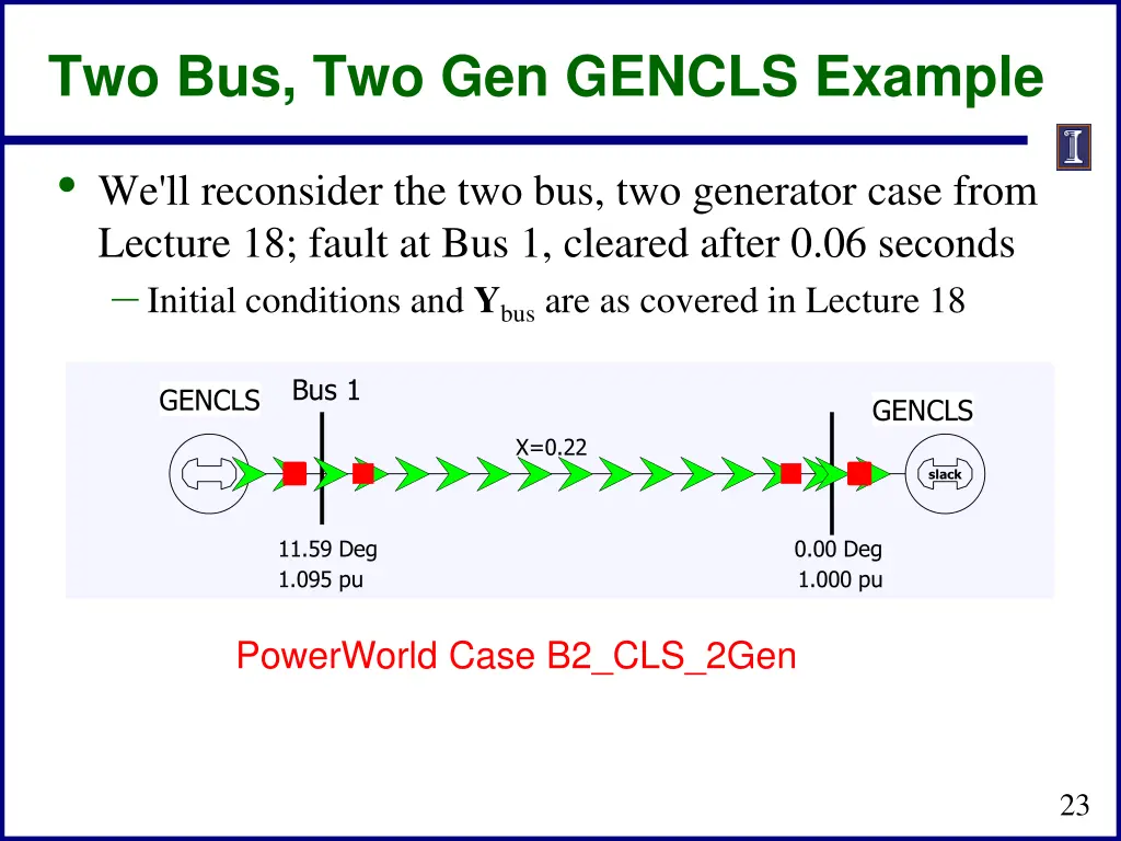 two bus two gen gencls example