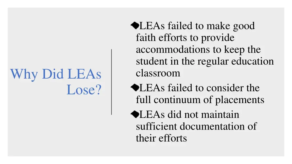 leas failed to make good faith efforts to provide