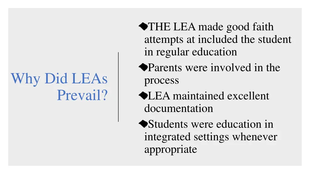 the lea made good faith attempts at included