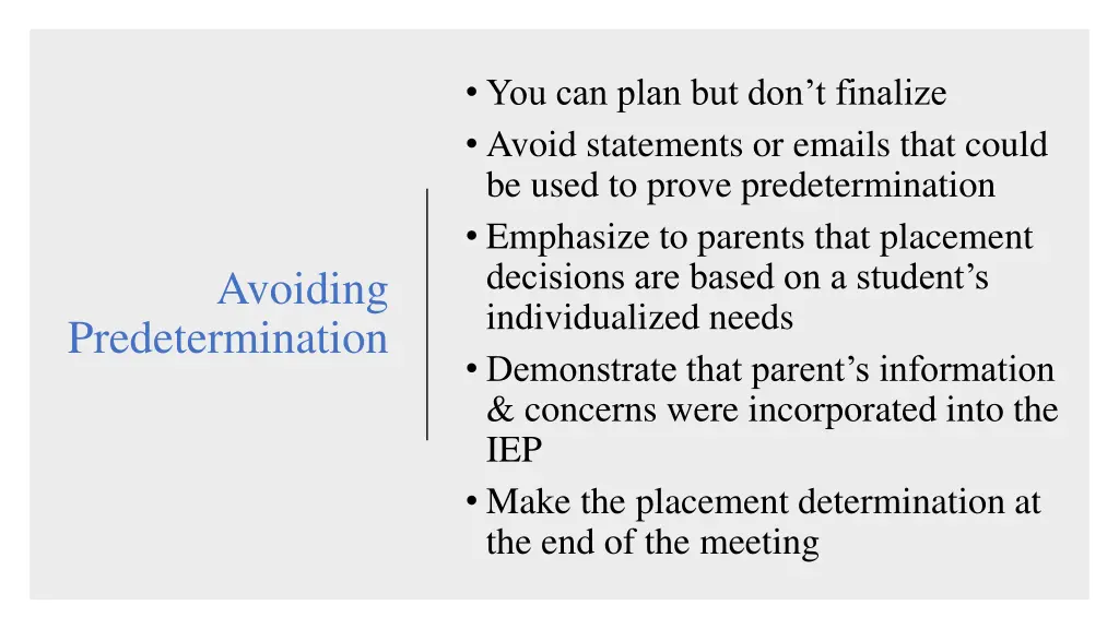 you can plan but don t finalize avoid statements