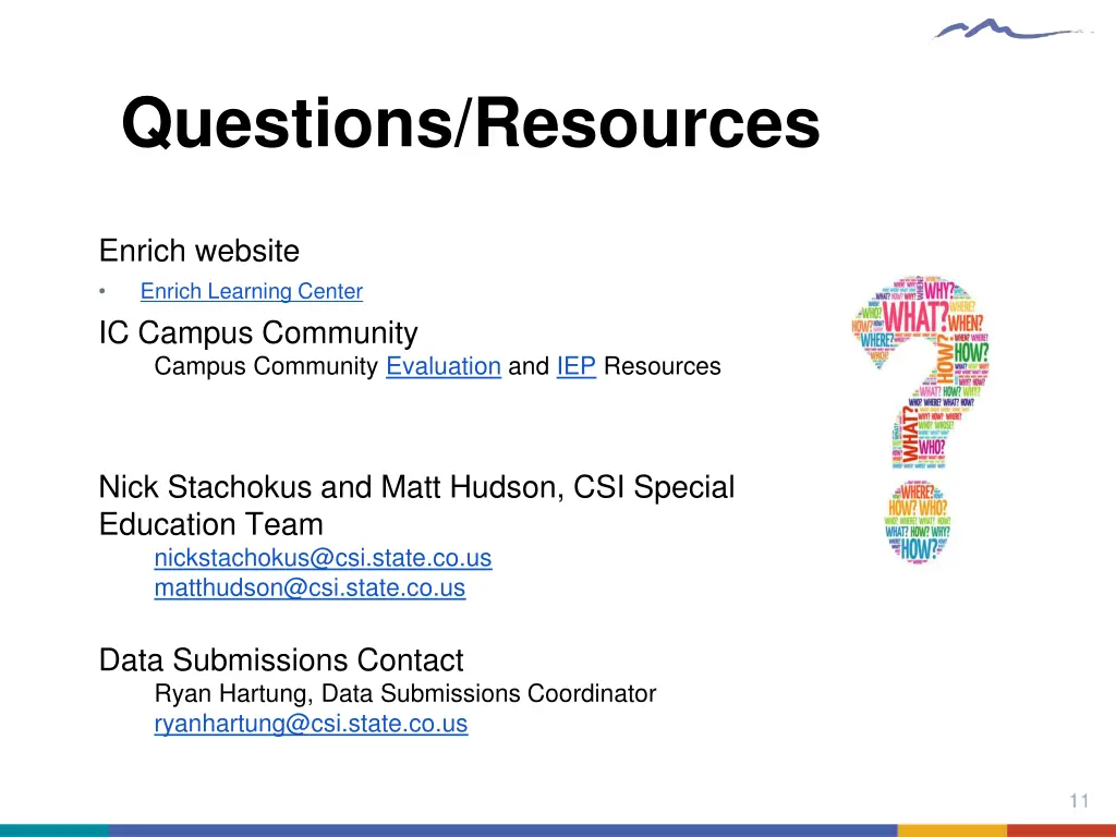 questions resources