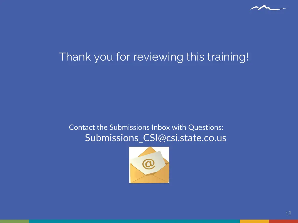 thank you for reviewing this training