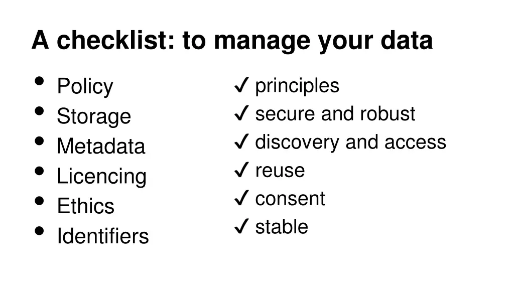 a checklist to manage your data policy storage