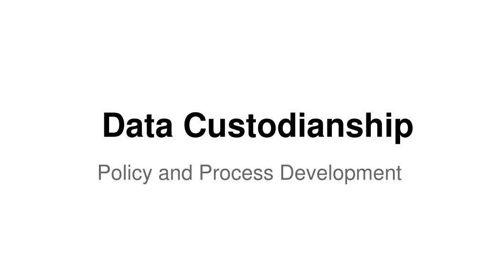 data custodianship