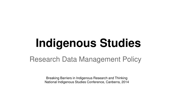 indigenous studies