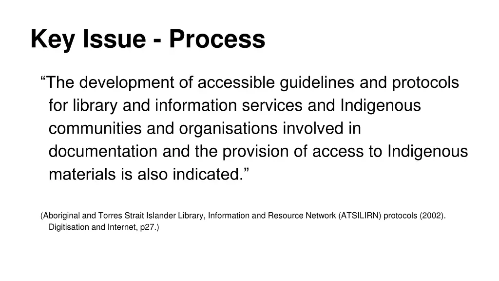 key issue process