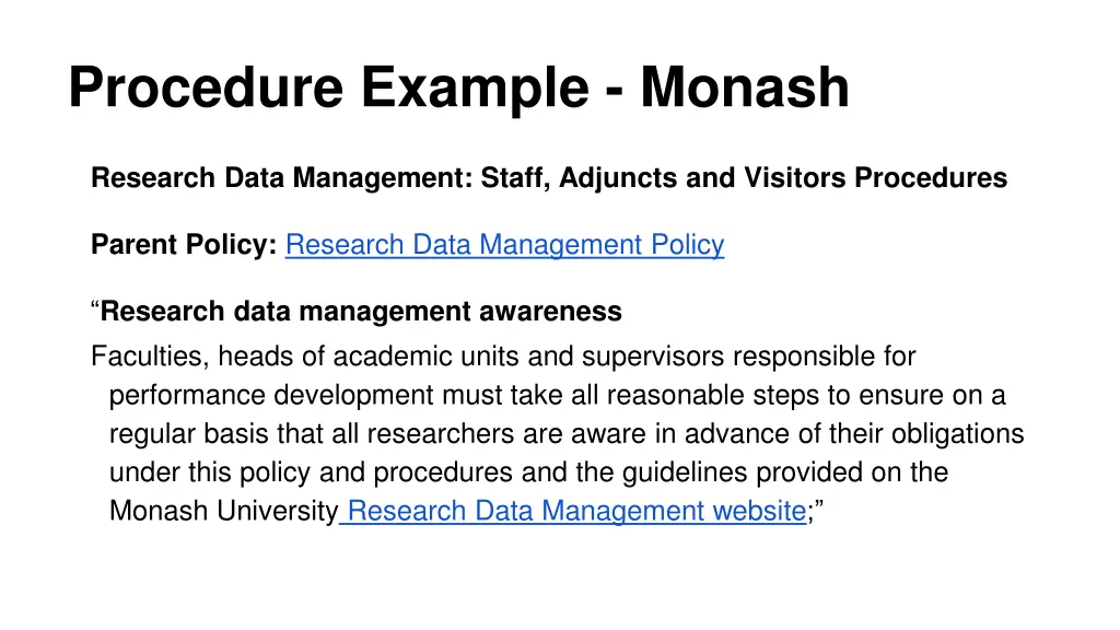 procedure example monash