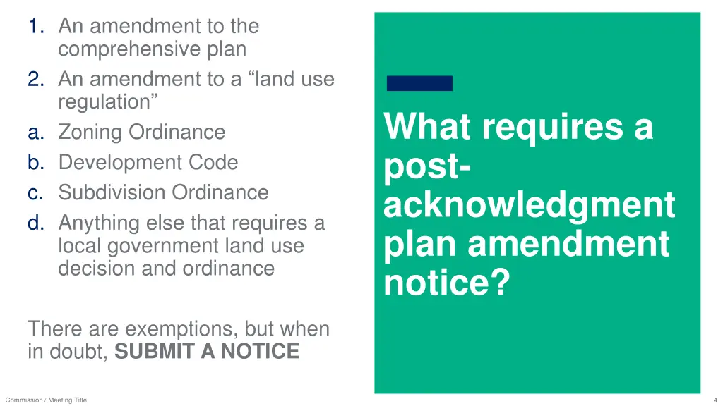 1 an amendment to the comprehensive plan