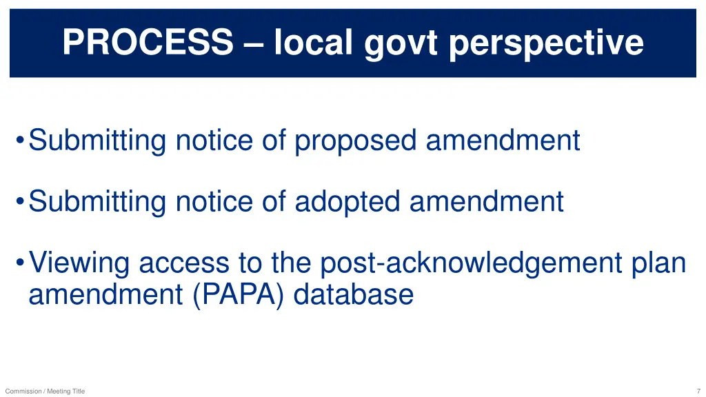 process local govt perspective