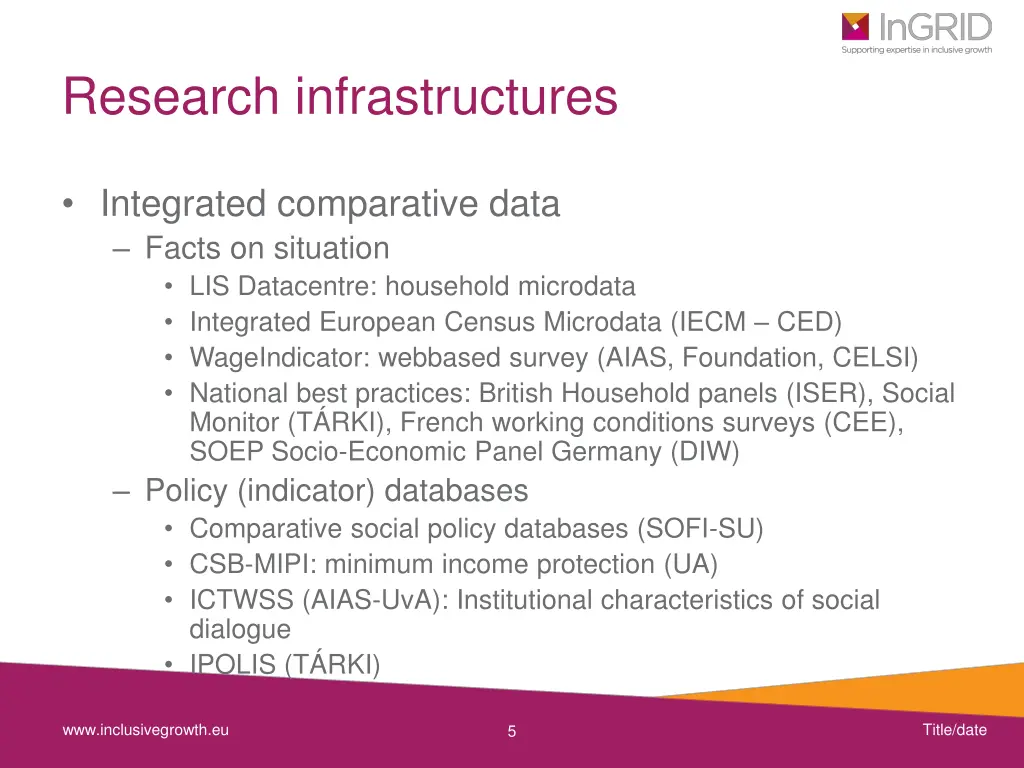 research infrastructures