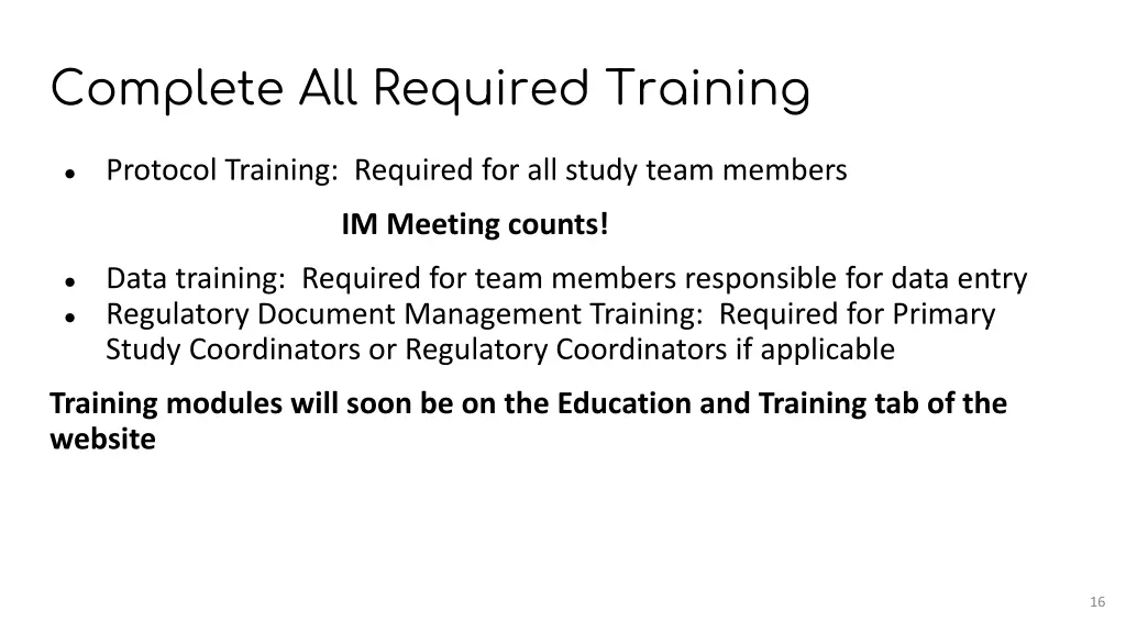 complete all required training