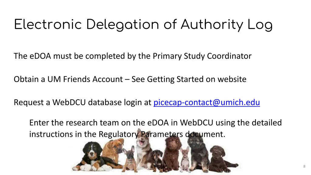 electronic delegation of authority log