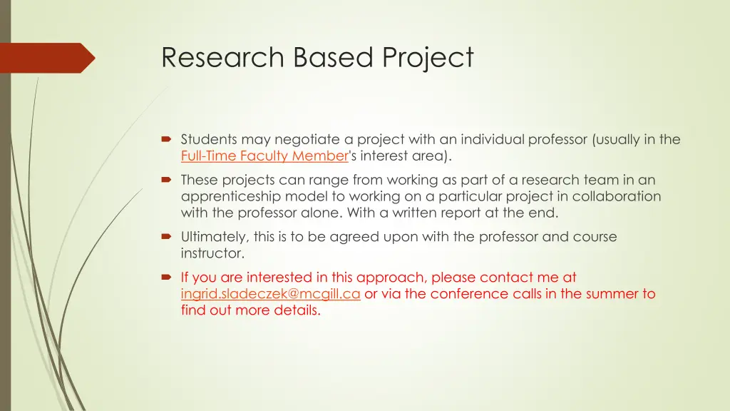 research based project