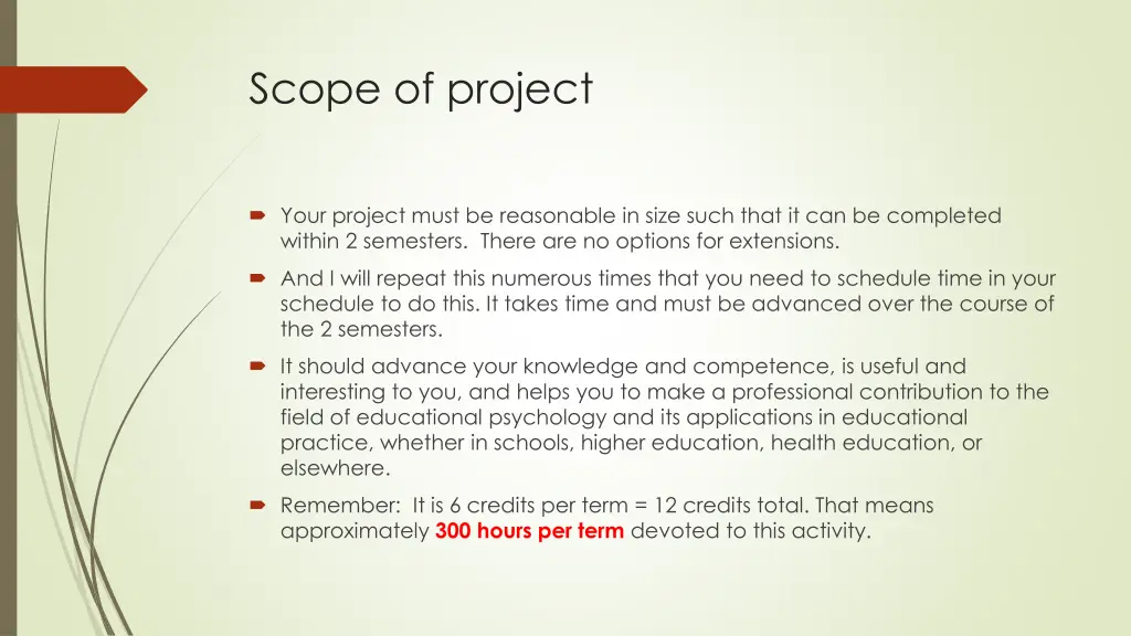 scope of project