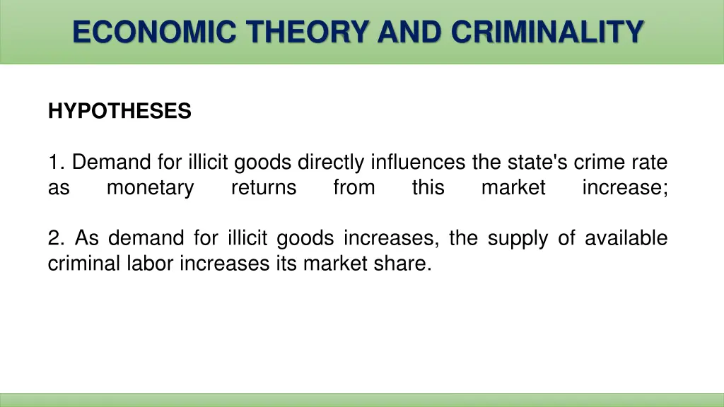 economic theory and criminality 1