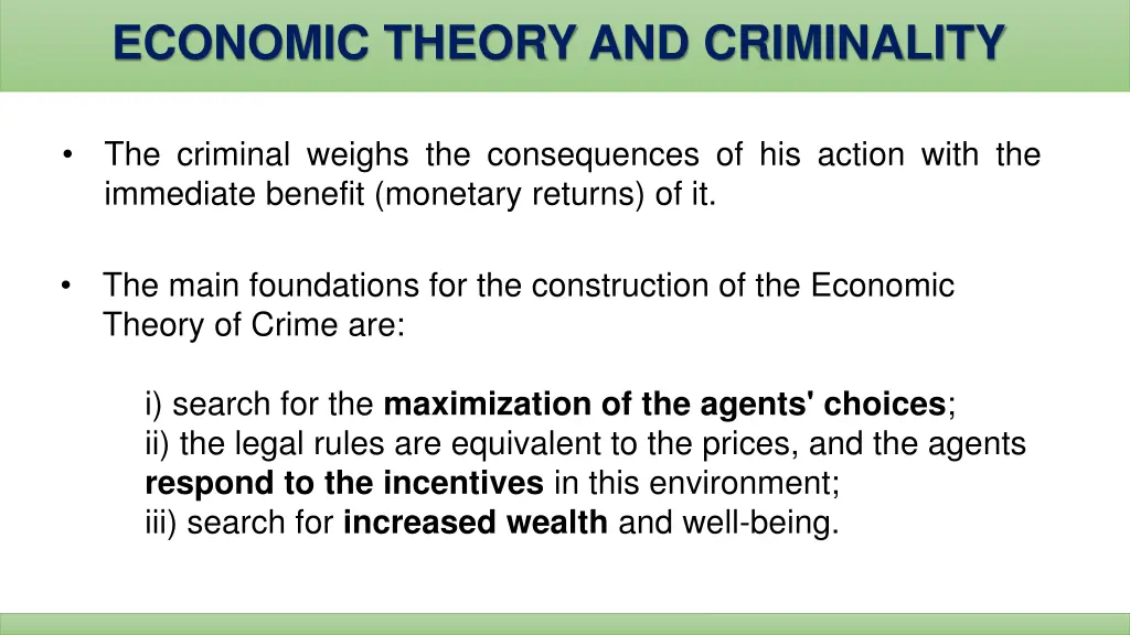 economic theory and criminality