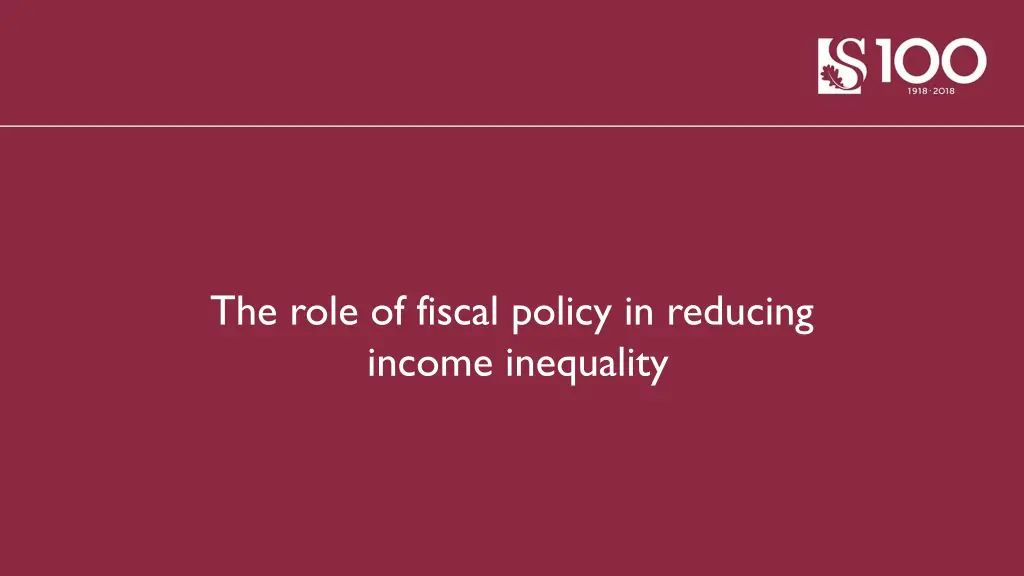 the role of fiscal policy in reducing income