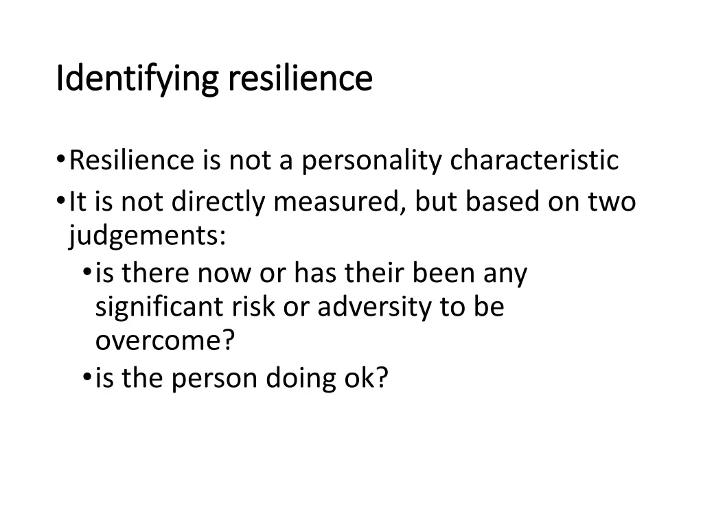 identifying resilience identifying resilience