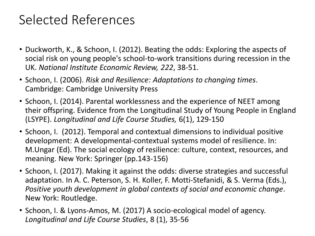 selected references