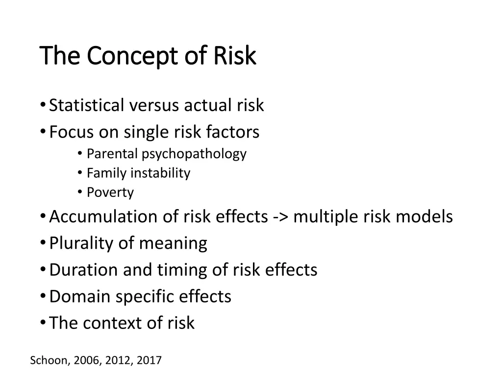 the concept of risk the concept of risk