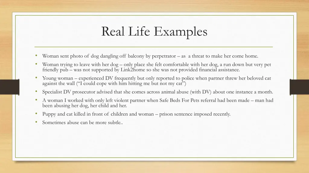 real life examples