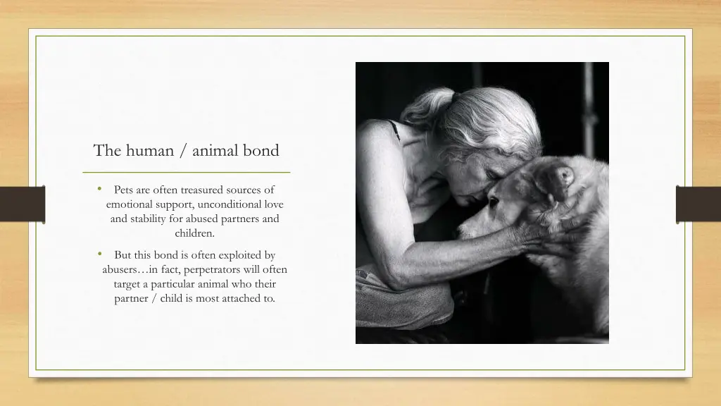 the human animal bond