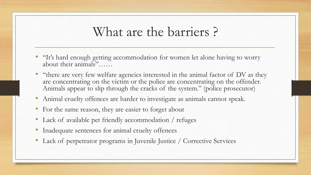 what are the barriers