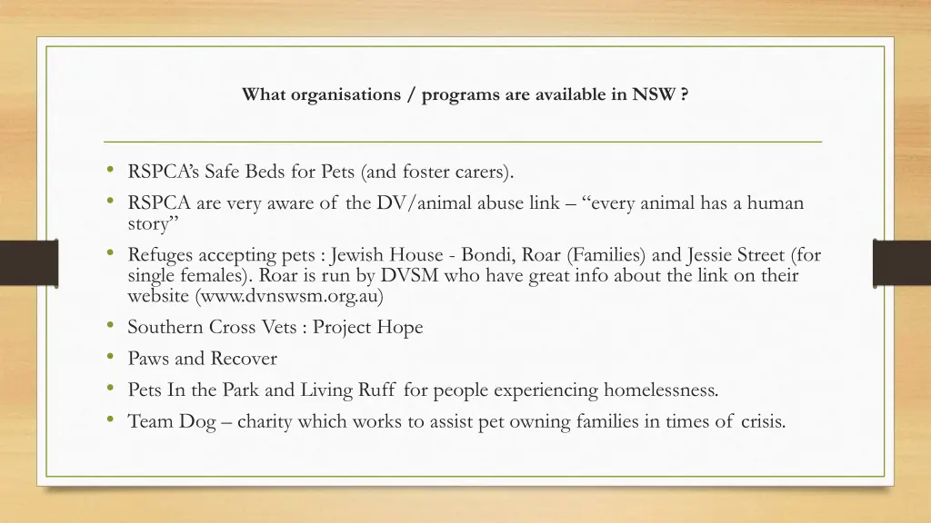 what organisations programs are available in nsw