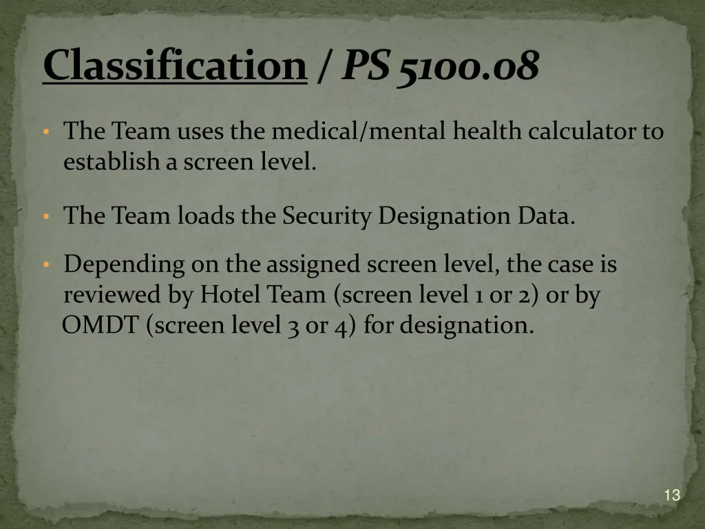 classification ps 5100 08