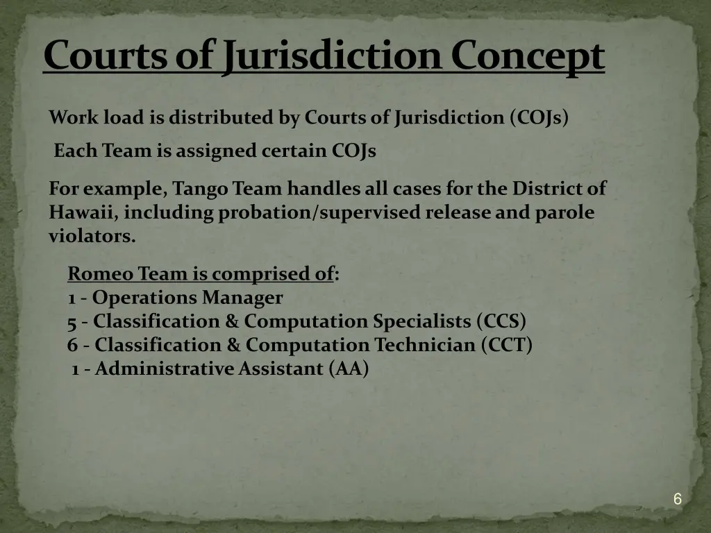 courts of jurisdiction concept