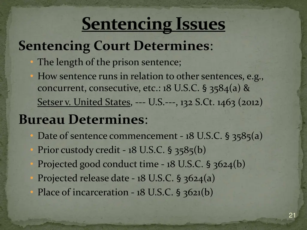 sentencing issues