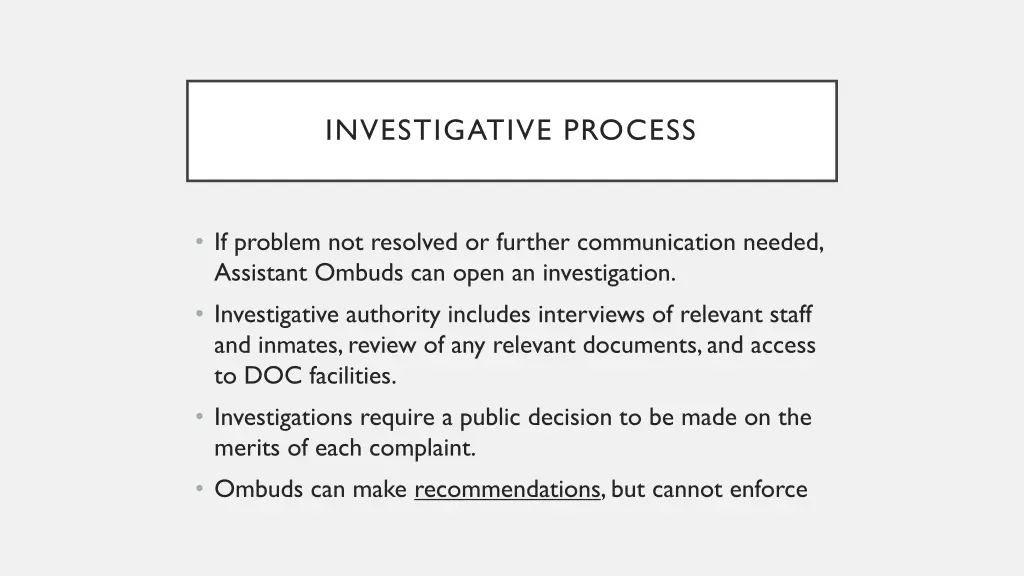 investigative process