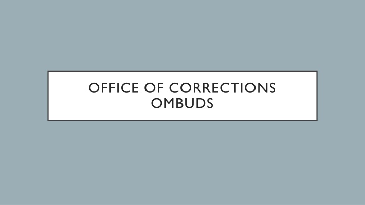 office of corrections ombuds