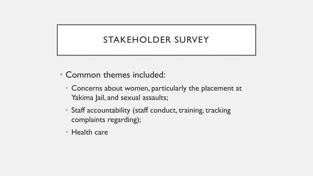 stakeholder survey