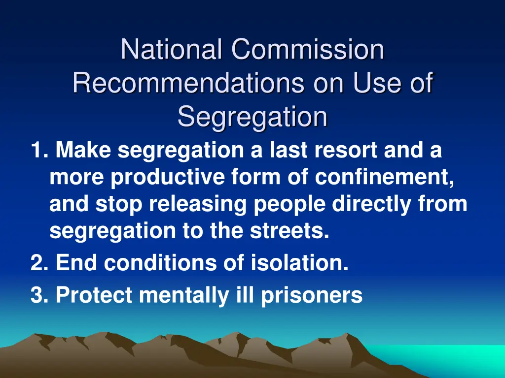 national commission recommendations