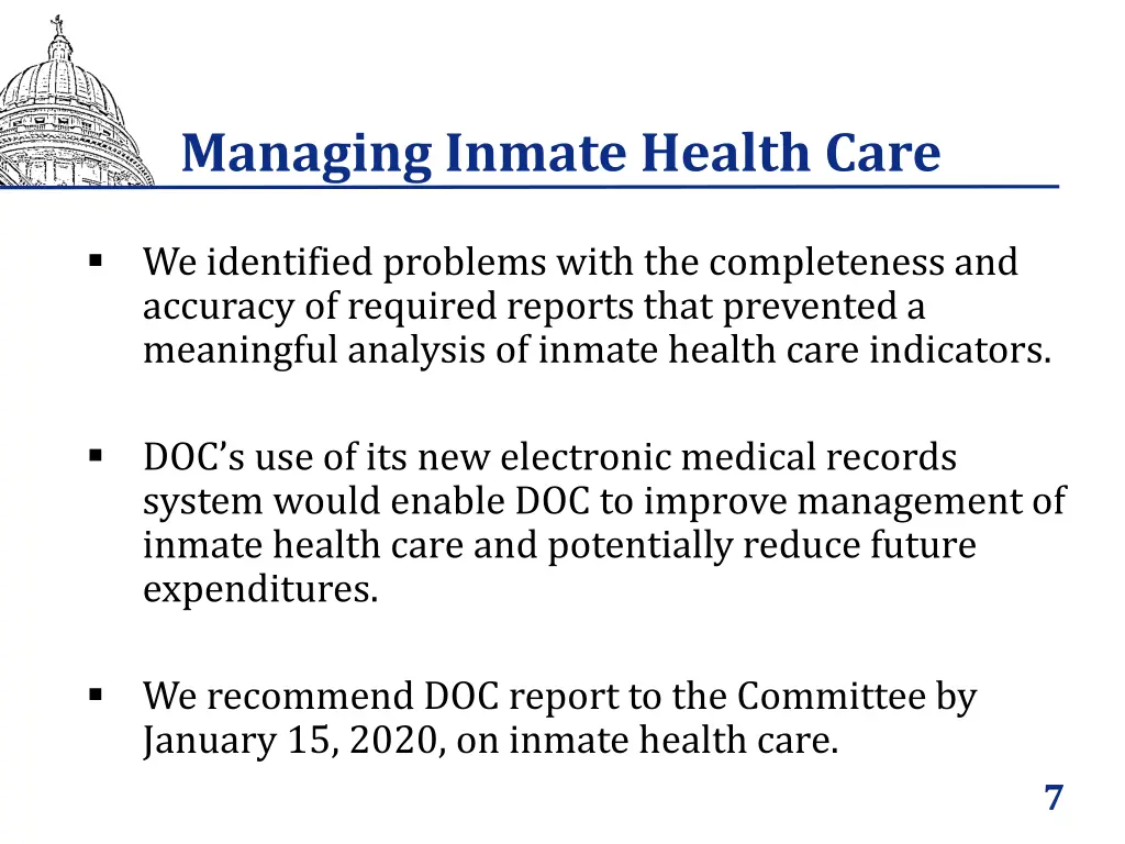 managing inmate health care